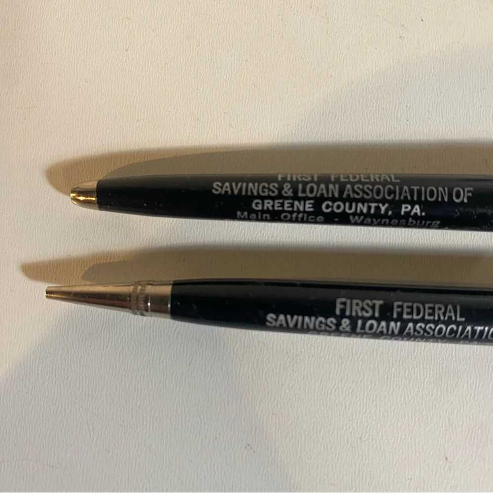 Advertising Pen/Pencil Set 1st Federal Savings&Loan Association Greene County,PA